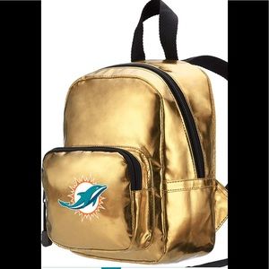 NWT Miami Dolphins mini-backpack Gold